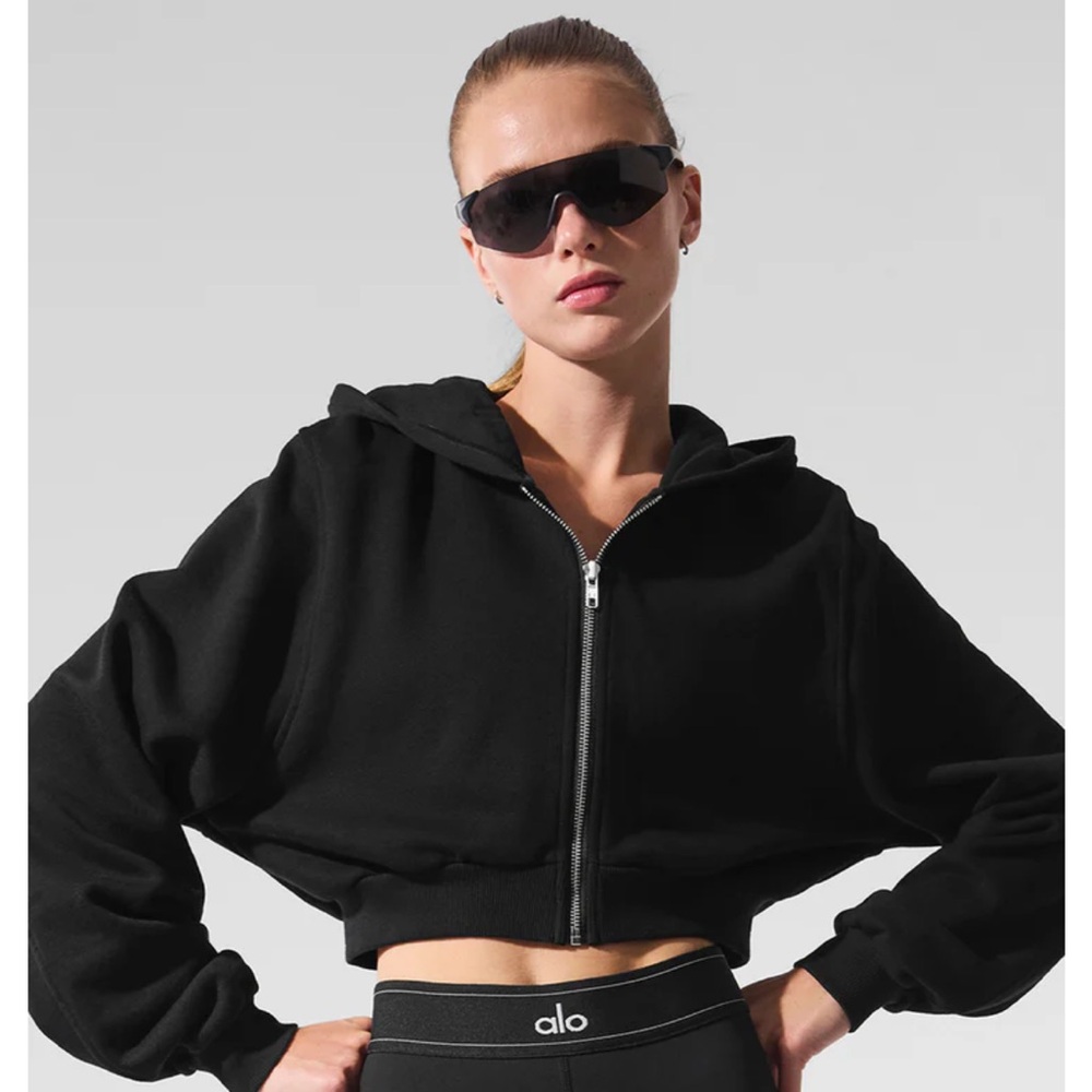 Alo Black Sweet Escape Zip-Up Jacket